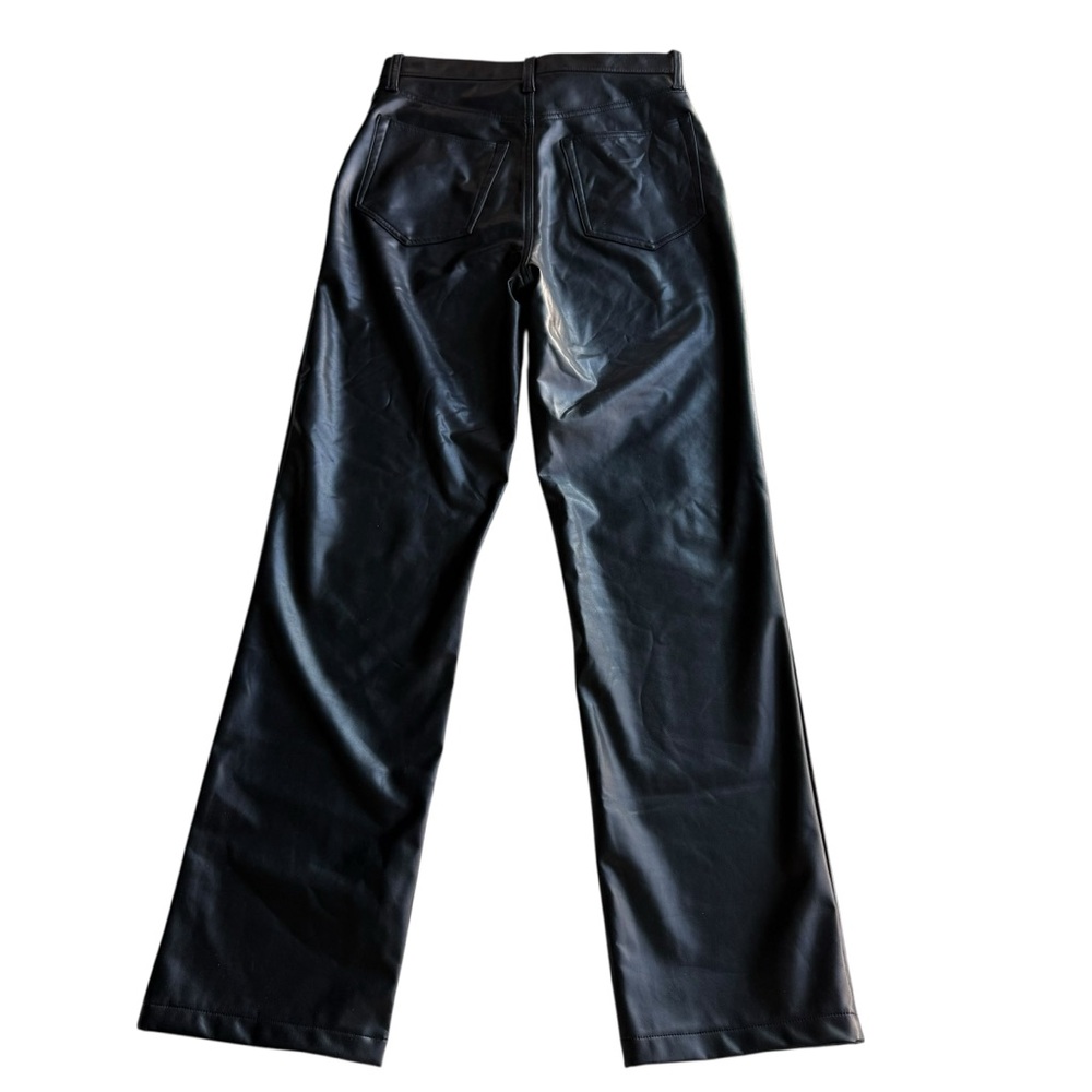 Abercrombie & Fitch Vegan Faux Leather Pant Black Size 28/6 NWOT Straight 90’s - Picture 6 of 9